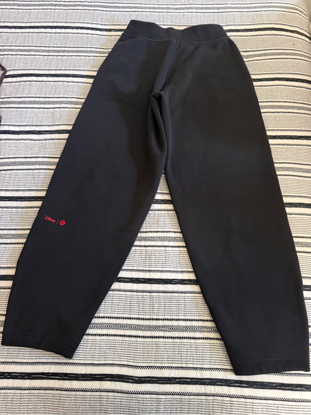 Lululemon Disney Black Sweatpants with Red Logo Accent